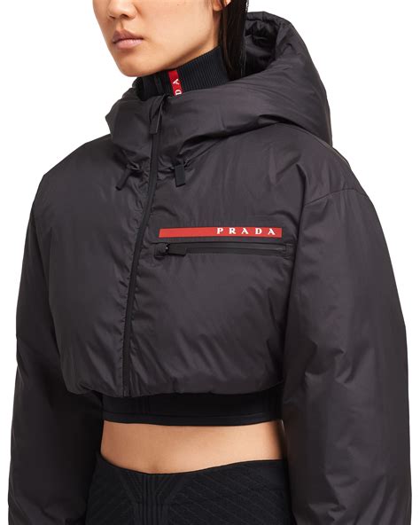 prada cropped blazer|Prada cropped puffer jacket black.